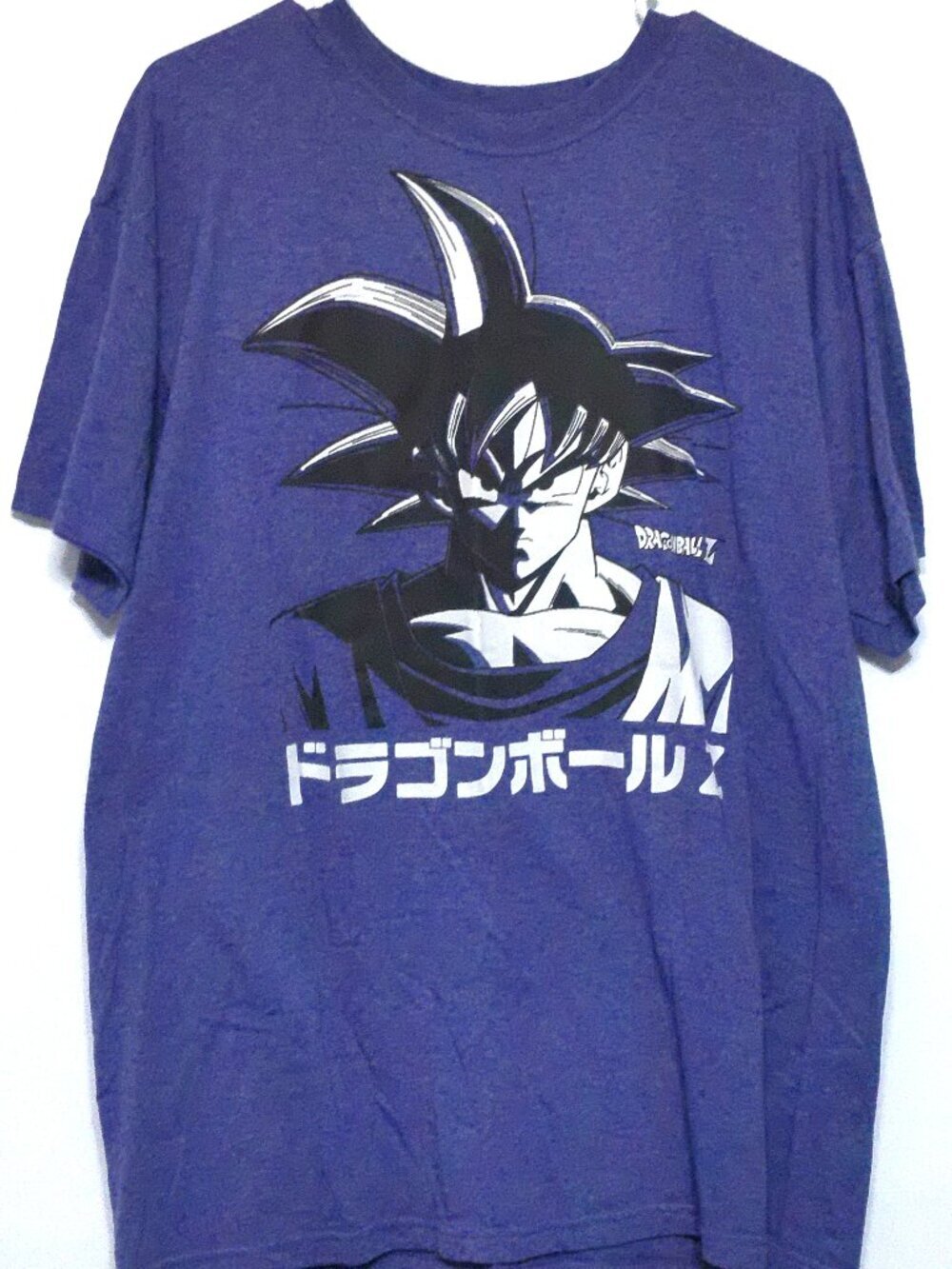 Dragon Ball Z Goku T-Shirt Men Large Blue Anime Graphic Tee 50/50 Blend